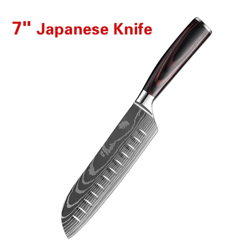 InLeung Damascus Chef Knife – Sharp Wood Handle Kitchen Knife Damascus Chef Knife Axl 7inch Japanese knife