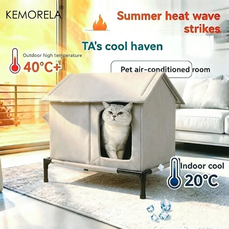Foldable Outdoor Cat Hut with Stand – Cooling Pet House Outdoor Pet House Axl
