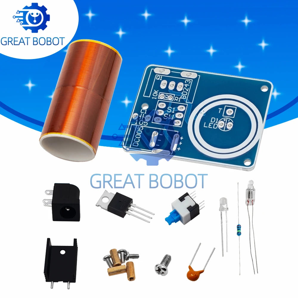 BD243C Mini Tesla Coil DIY Kit – Electronics Science Project DIY Electronics Kit Axl Default Title