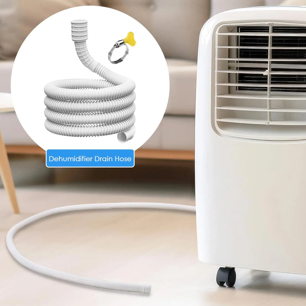 Dehumidifier Drain Hose with Clamp – 3m/4m Flexible AC Pipe Drain Hose Axl