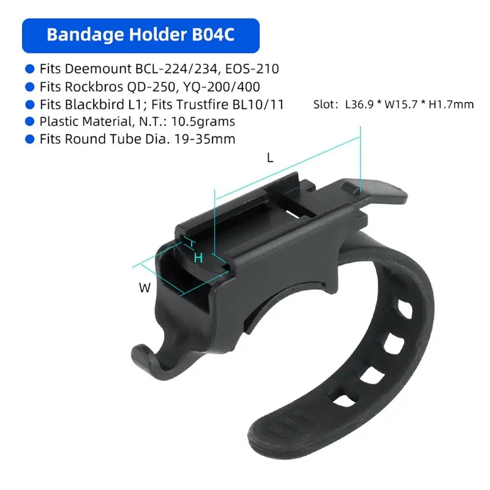 Bicycle Headlight Mount Bracket – GoPro Interface MTB LED Lamp Bike Light Bracket Axl Bandage Holder B04C