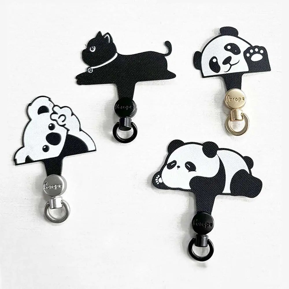 Cartoon Animal Phone Tether Tab – Detachable Metal Ring Patch Phone Tether Tab Axl