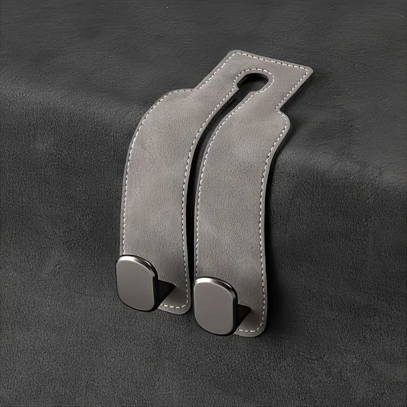 Car Seat Back Hook – Hidden PU Suede Organizer Hook Car Seat Hook Axl Grey hook 1pc