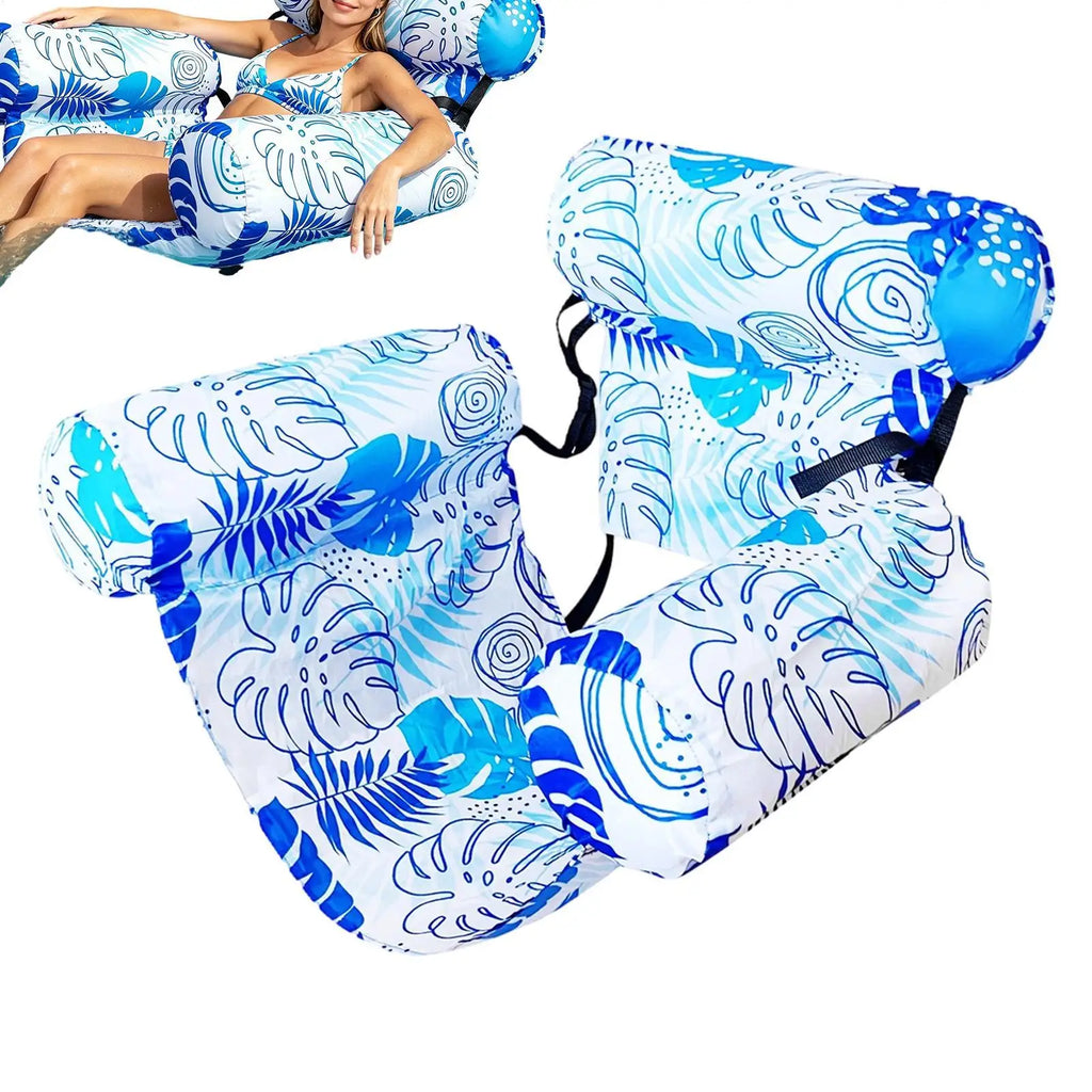 Inflatable Pool Floating Lounger Chair with Armrest & Backrest Pool Float Lounger Axl