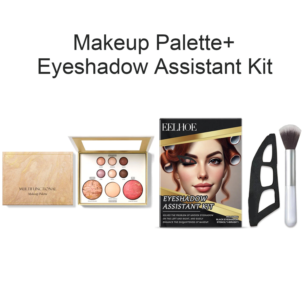Gilded All-in-One Makeup Palette – Eyeshadow, Bronzer, Blush Makeup Palette Axl 1 Set