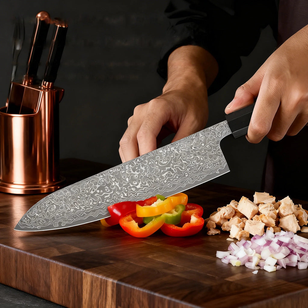 67-Layer Damascus Steel Chef Knife Set – 1/2/3 Piece Damascus Chef Knife Axl