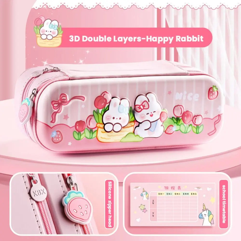 Capybara 3D Pencil Case – Double Layer Large Capacity Pen Box Pencil Case Axl Happy Rabbit
