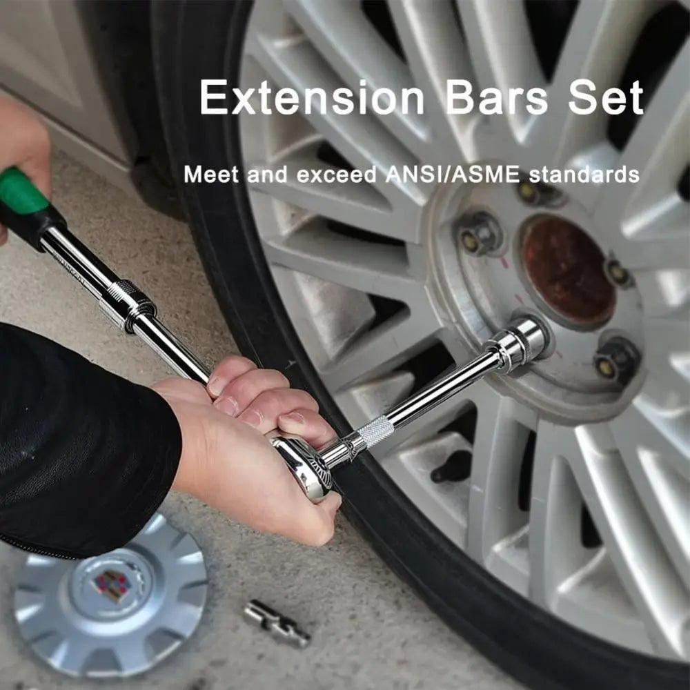 Socket Extension Bar Set – 1/4" 3/8" 1/2" Drive Ratchet Tool Socket Extension Bar Axl