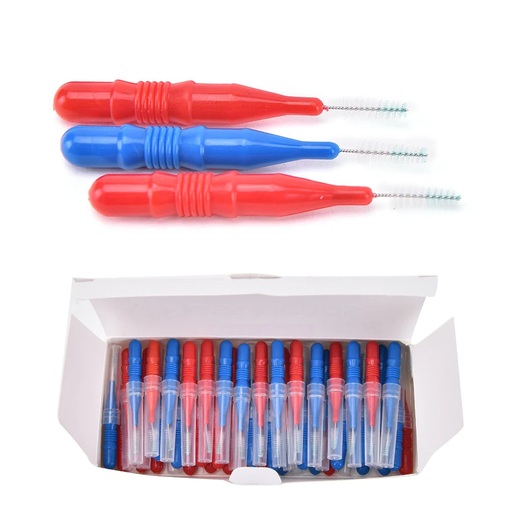 50-Piece Dental Floss Picks – Interdental Brush & Toothpick Dental Floss Picks Axl