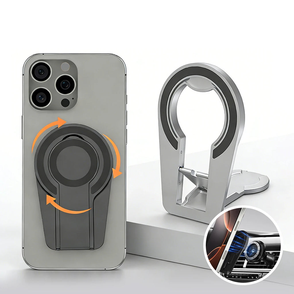 Foldable Dual Magnetic Phone Stand 360° Ring Holder for iPhone Magnetic Phone Stand Axl