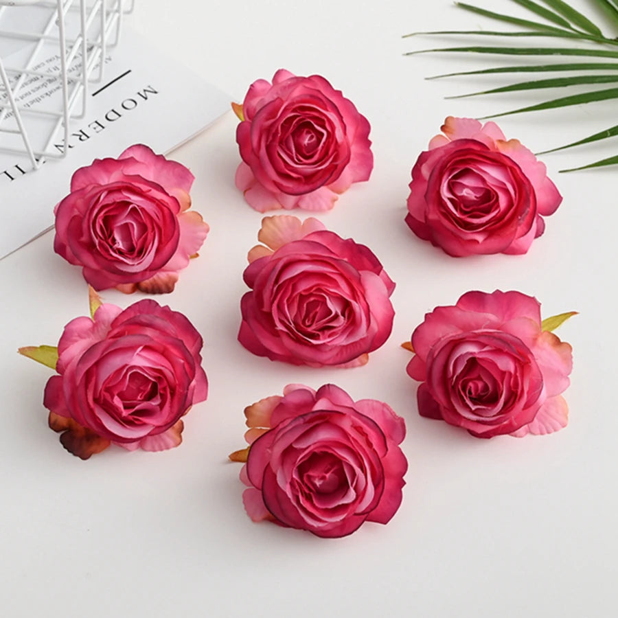 Silk Rose Flower Heads 10 Pcs – Wedding, Wreath & DIY Crafts Artificial Silk Flowers Axl Color 11 10 Pieces