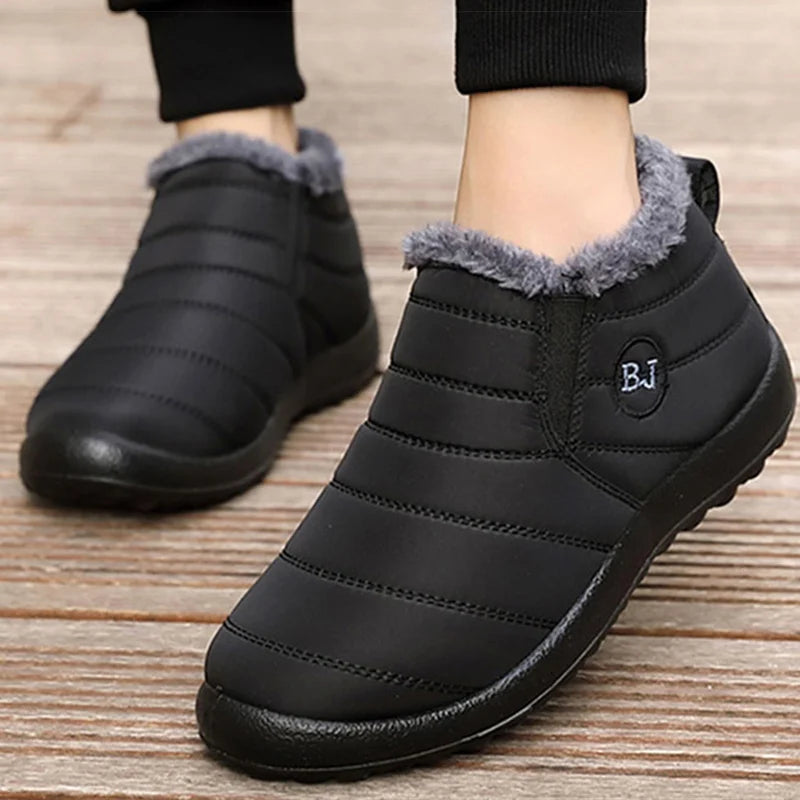 HAJINK Women's Slip-On Fur-Lined Snow Ankle Boots – Winter Snow Ankle Boots Axl