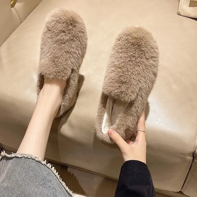 Women's Fur-Lined Slip-On Loafers | Warm Winter Ballet Flats Ballet Flat Loafers Axl