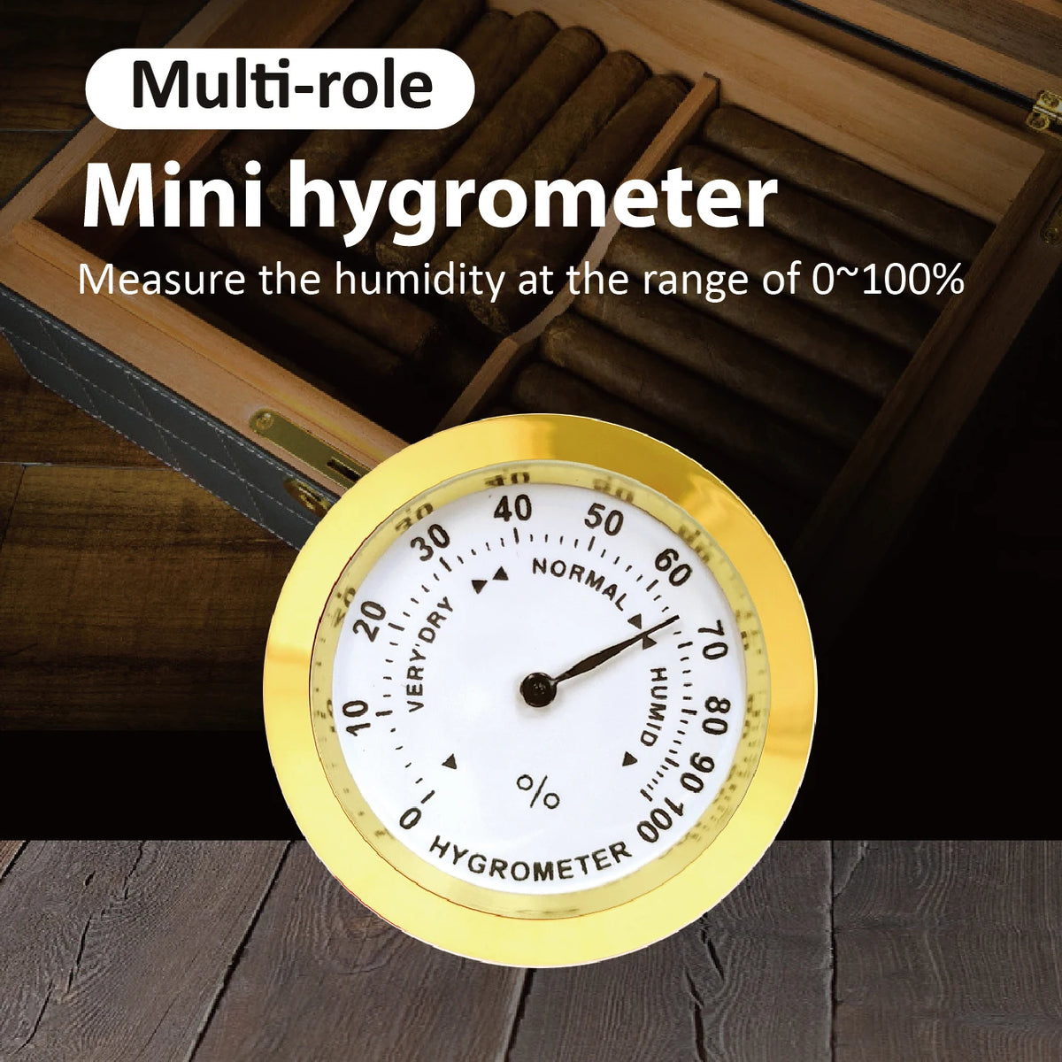 43mm Round Analog Hygrometer for Humidors, Guitar & Wine Box Analog Hygrometer Axl