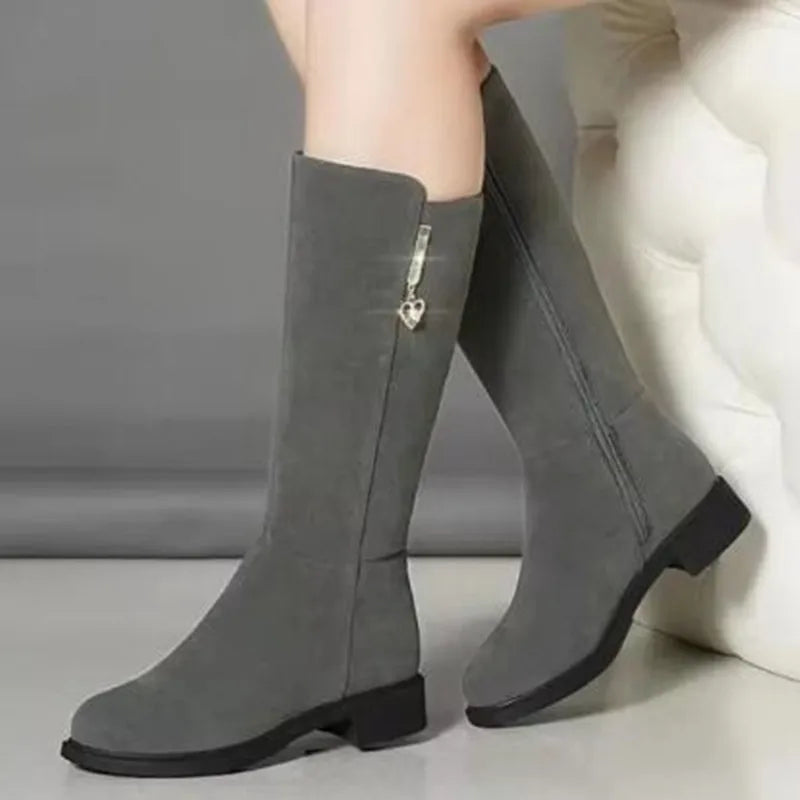 Women's Warm Plush Snow Boots – Side Zip Knee-High Winter Women's Winter Boots Axl 2 35