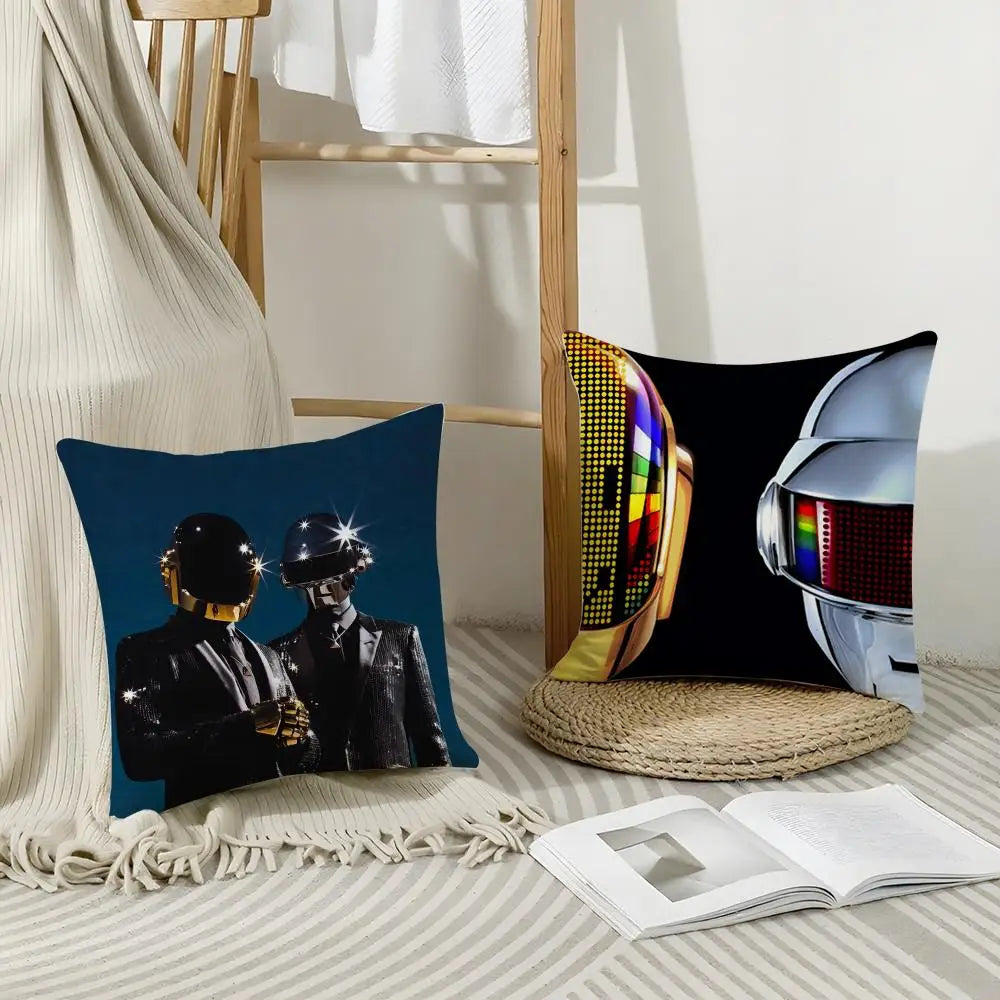 Daft Punk Linen Cushion Cover – Hidden Zipper Pillowcase Decorative Pillow Cover Axl