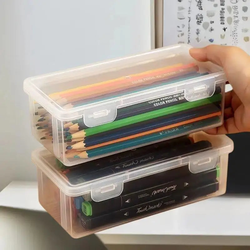 Clear Stackable Plastic Organizer Box – Jewelry & Pen Storage Plastic Storage Box Axl