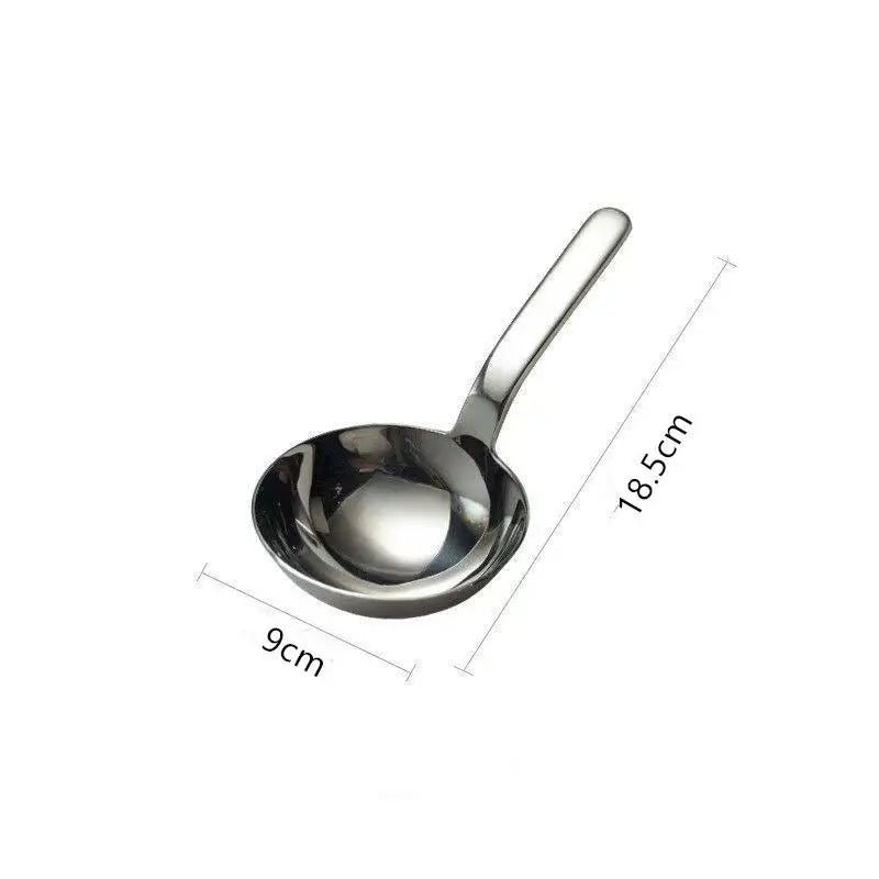 Stainless Steel Large Round Soup Spoon | Short Handle Ladle Soup Spoon Axl ONESIZE