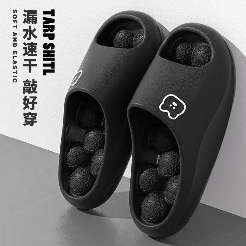 Women's Massage Platform Slides – Hollow Out Bathroom Slippers Massage Platform Slides Axl black 40-41