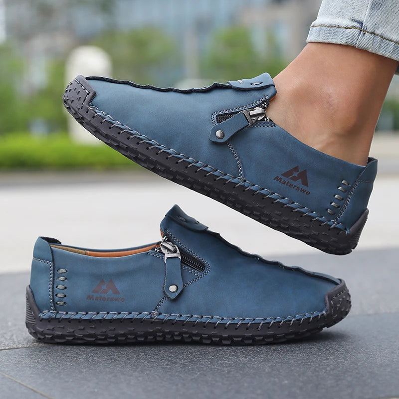 ZULIWAGN Women's Faux Leather Slip-On Loafers | Plus Size Flats Women's Slip-On Loafers Axl blue 40