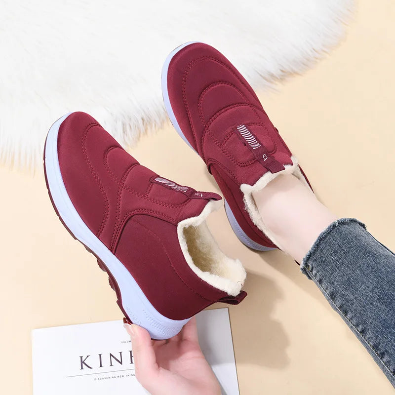 Women's Winter Snow Boots – Velvet Lined Warm Slip-On Mid-Calf Winter Snow Boots Axl