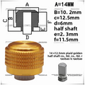 Aluminum Alloy D-Shaft Potentiometer Knob – Volume Control Cap Potentiometer Knob Axl golden B