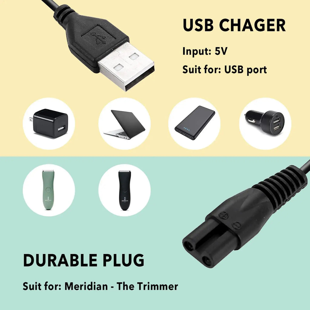 USB Charging Cable for Meridian Electric Shavers & Trimmers Replacement Charging Cable Axl