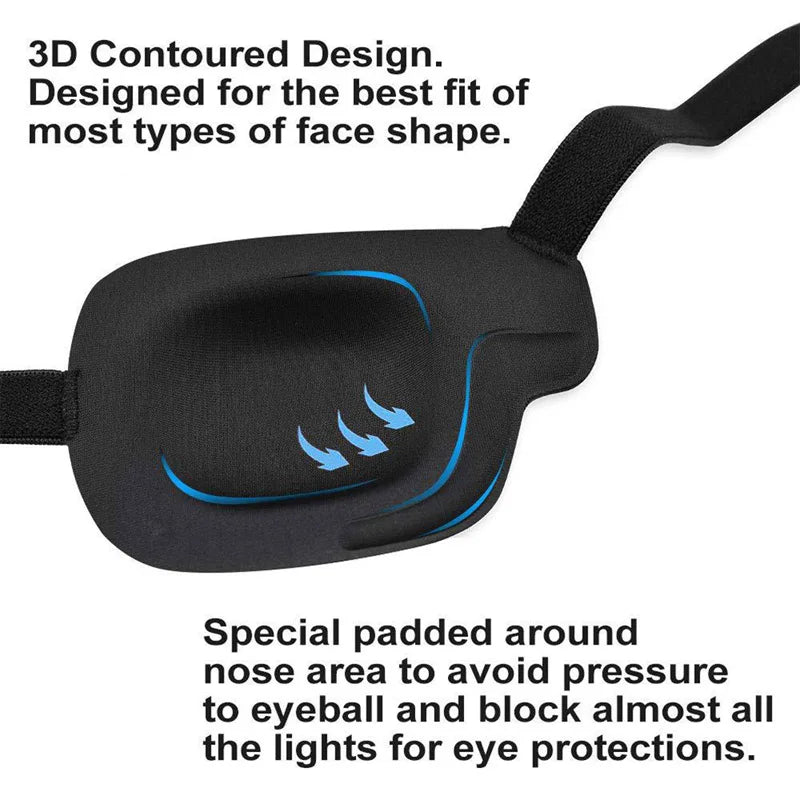 3D Foam Concave Eye Patch – Adjustable Black Single Eyeshade Eye Patch Axl