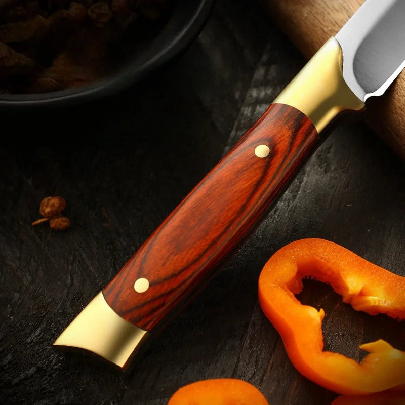 Redwood Fixed Blade Camping Knife – 5Cr13Mov Steel Wood Handle Fixed Blade Knife Axl