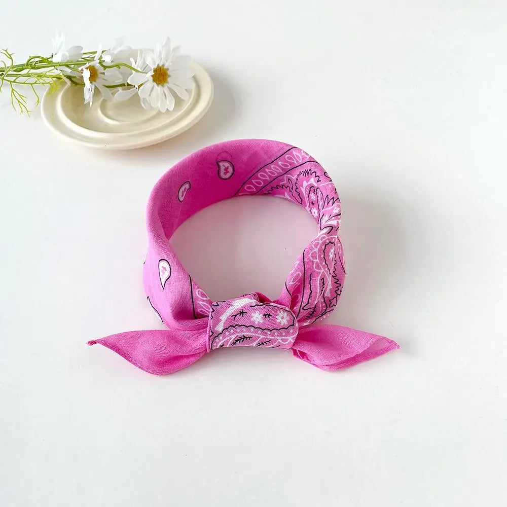 Women's Cashew Print Square Scarf – Cotton Hair Headband 50×50