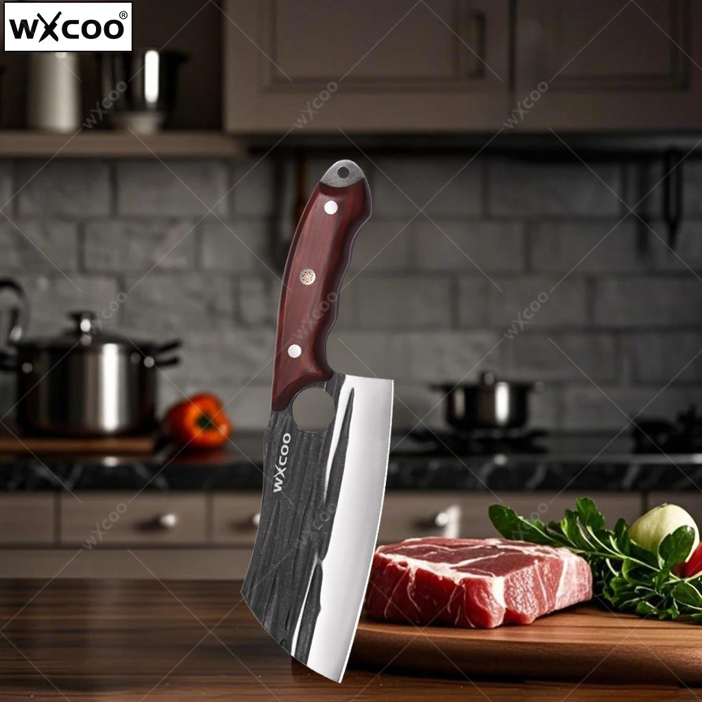 Forged Stainless Steel Meat Cleaver & Japanese Chef Knife Kitchen Knife Set Axl Knife D