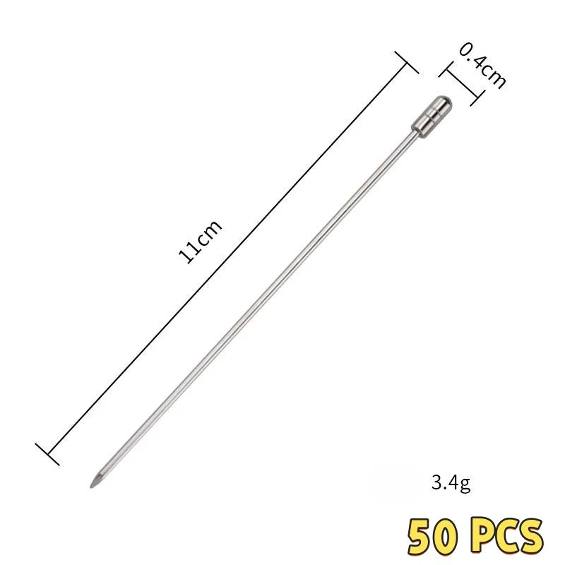 Stainless Steel 304 Cocktail Picks – Fruit Skewer Set 10/50/100 Cocktail Picks Axl Cylinder-50 PCS