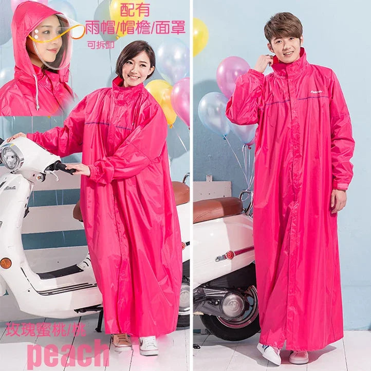 Windproof Unisex Rain Poncho Jacket – Long Hiking Raincoat Rain Poncho Jacket Axl Rose Red XXXL