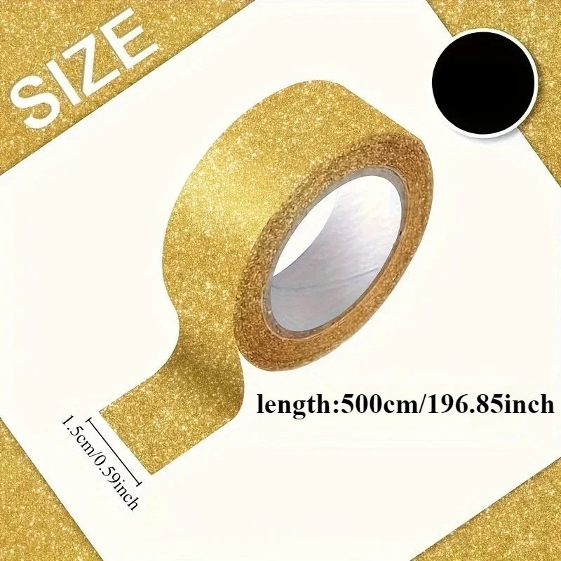 Gold Glitter Washi Tape – DIY Crafts & Scrapbooking, 5m Roll Craft Washi Tape Axl