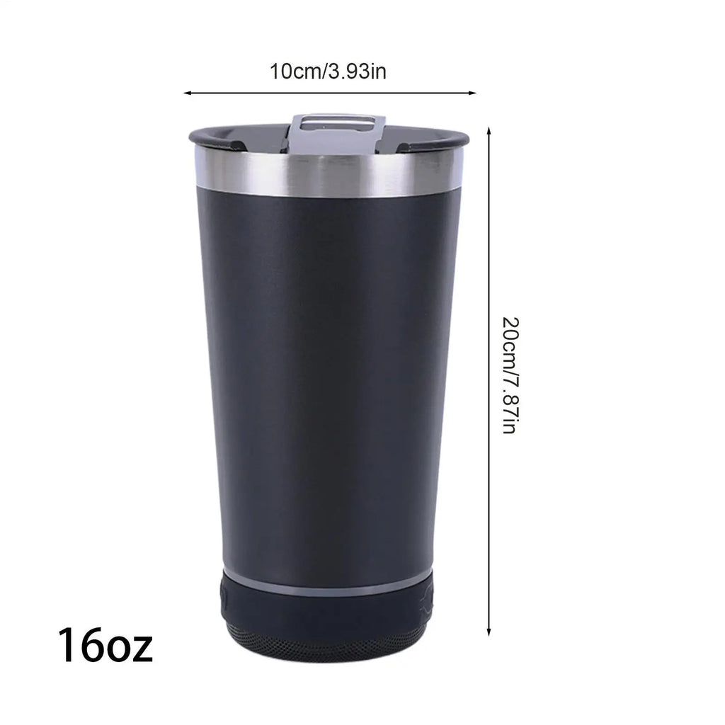 16oz Speaker Tumbler – Wireless Bluetooth Stainless Steel Mug Speaker Tumbler Axl