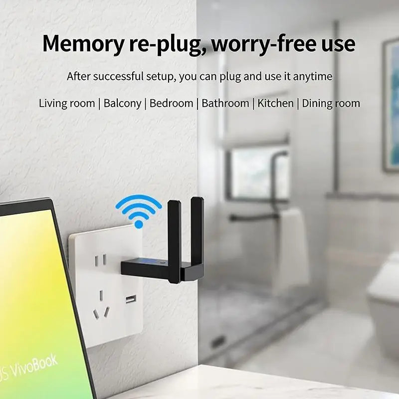 USB 3.0 Dual Band 1300Mbps WiFi Adapter – No Driver Needed WiFi USB Adapter Axl