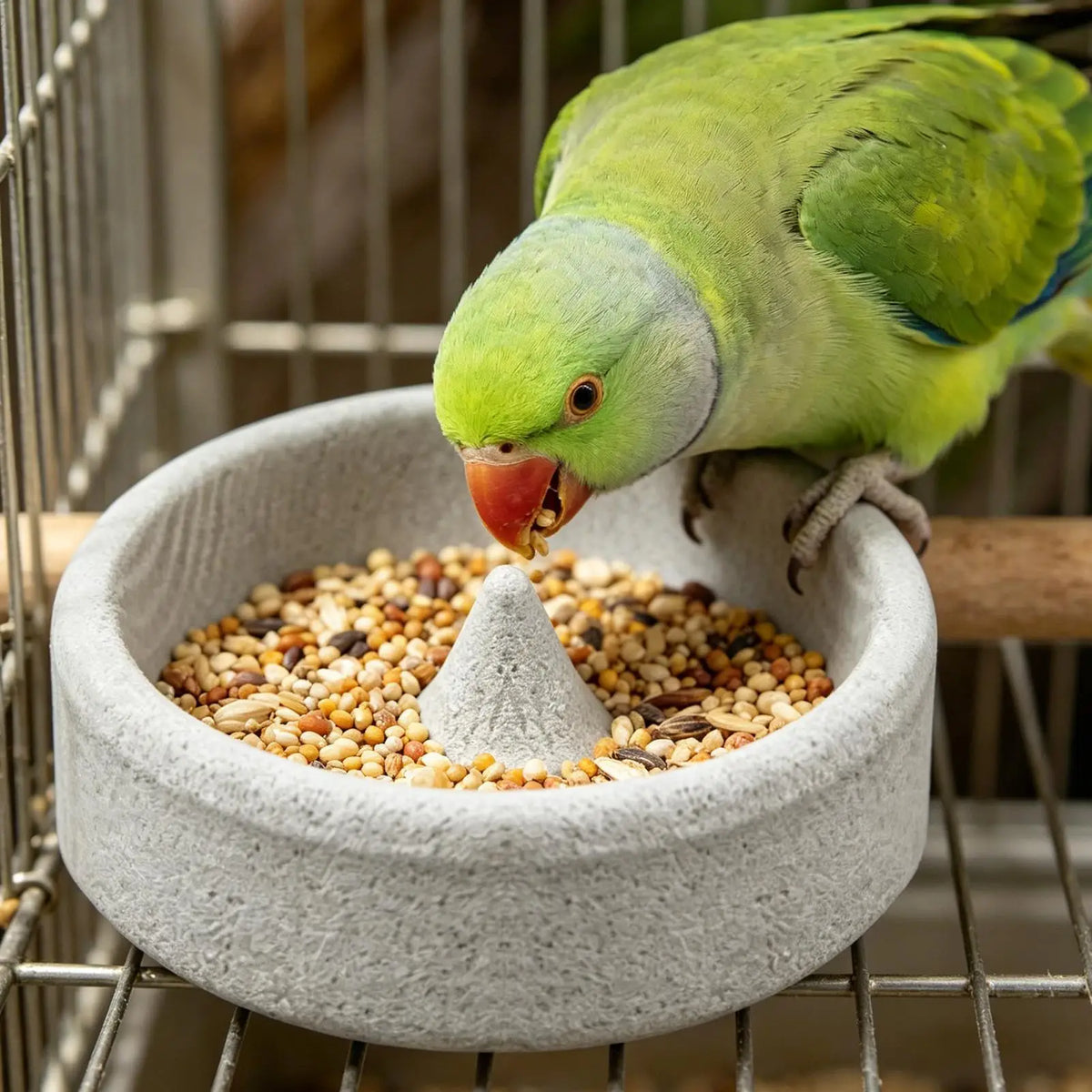 Ceramic Parrot Feeding Bowl – Stone Bird Feeder & Beak Groomer Bird Feeder Bowl Axl