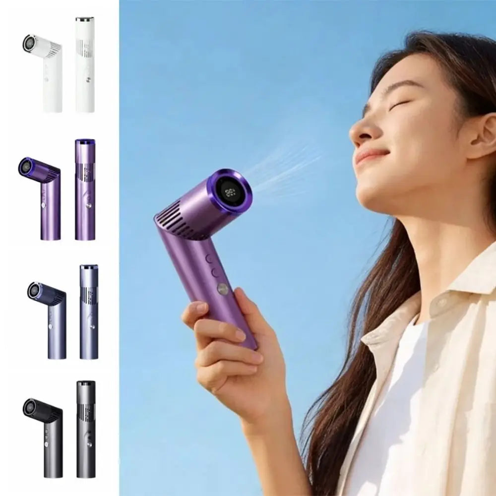 Portable Mini Folding Fan – USB Rechargeable, LED Display Handheld Folding Fan Axl