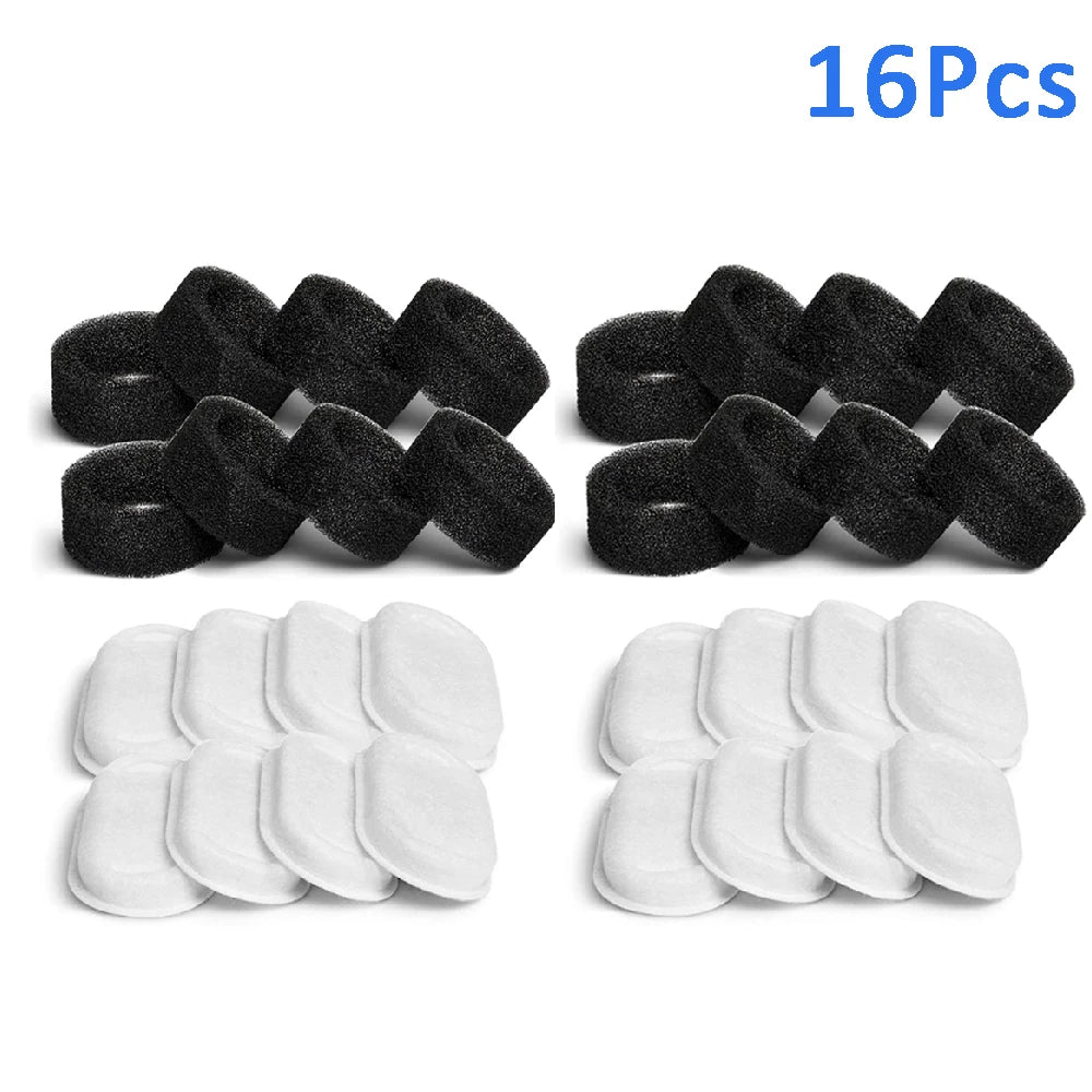 Cat Water Fountain Filters Replacement 8–24 Pack | KEMORELA Fountain Filter Pack Axl 16pcs No plug