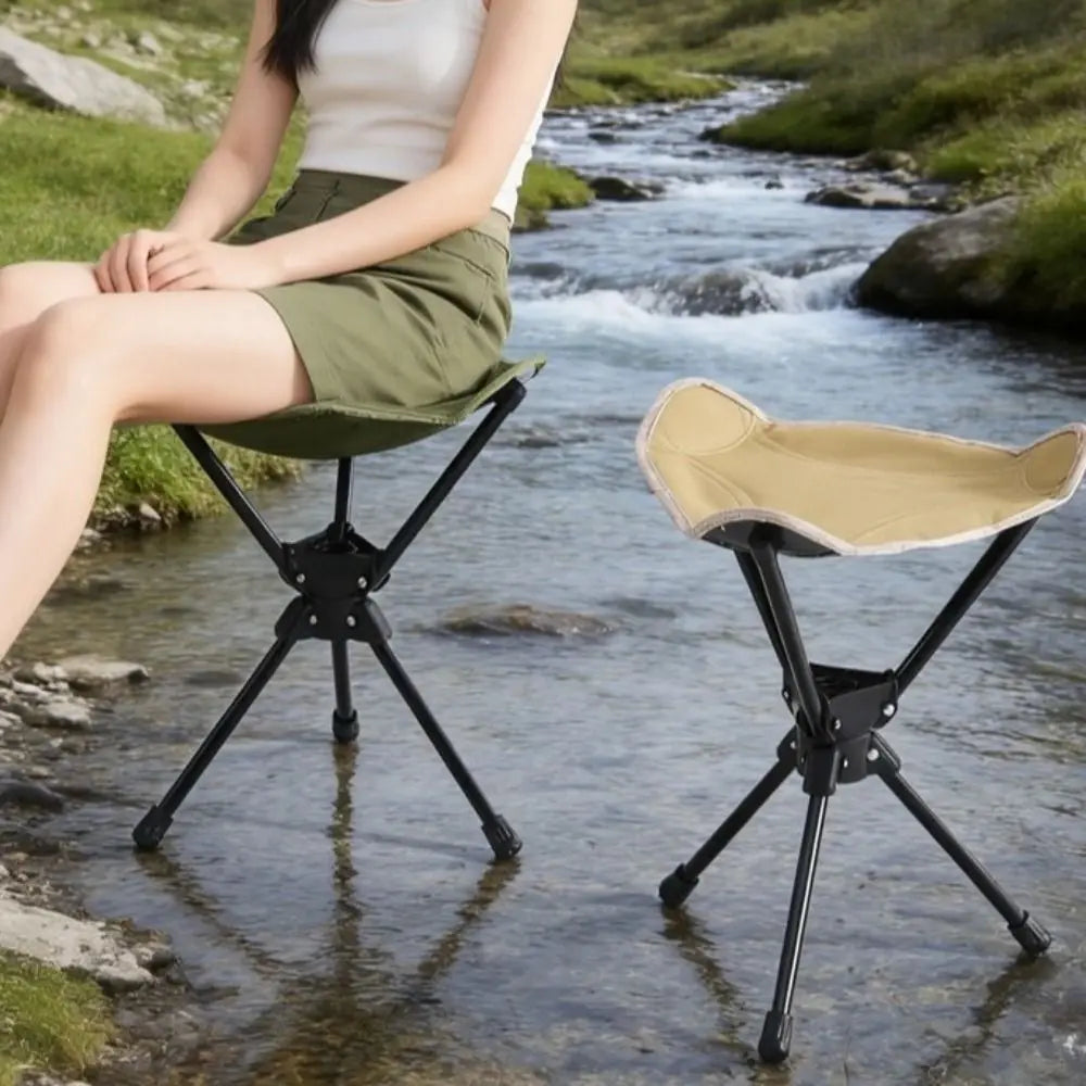 Portable Folding Tripod Stool – Camping & Fishing Chair Folding Camping Stool Axl