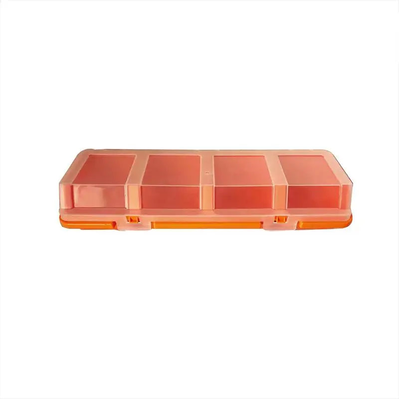 4-Compartment Screw Organizer Box – Plastic Parts Storage Bin Parts Storage Box Axl Orange