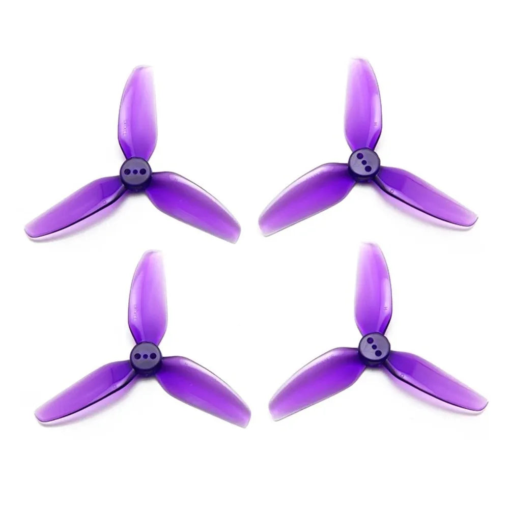 HQProp T3X3X3 3" PC Propellers 3-Blade CW/CCW FPV – 2 Pairs FPV Drone Propellers Axl Purple