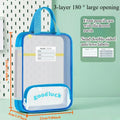 Color Block 3-Layer School Tutoring Bag with Pencil Pouch School Tutoring Bag Axl Blue-1PC