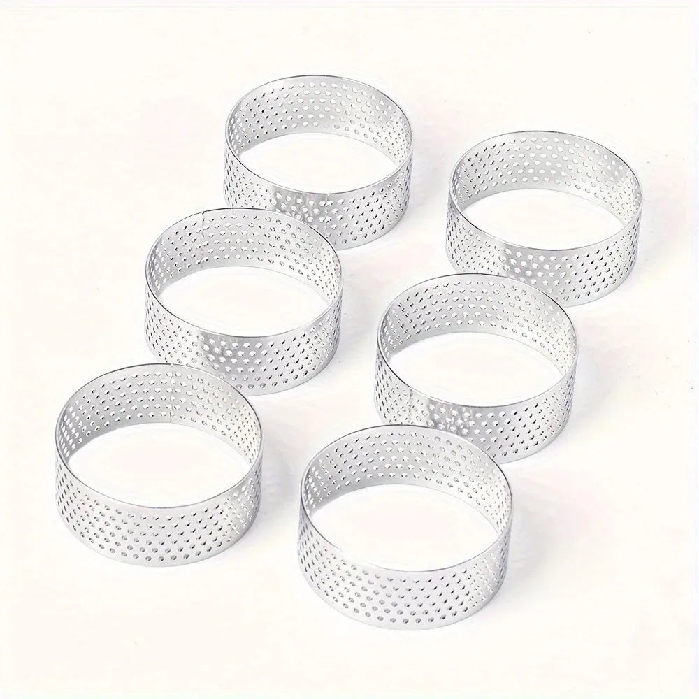 Perforated 304 SS Tart Ring 5cm – French Flan Baking Mold Tart Baking Mold Axl 5CM-6 PCS
