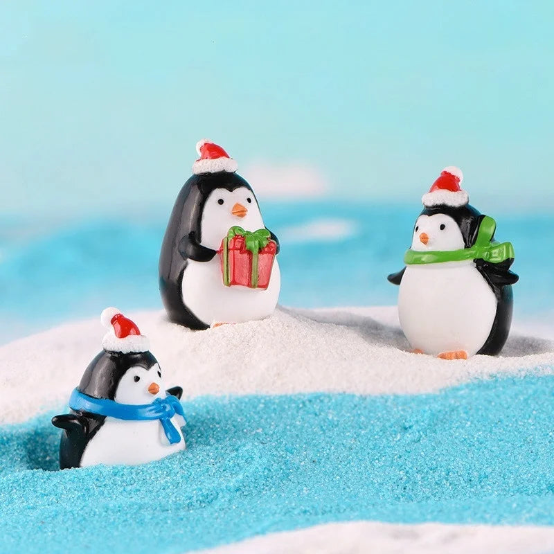 4-Pack Mini Resin Penguin Figurines | Bonsai & Garden Decor Resin Figurines Axl