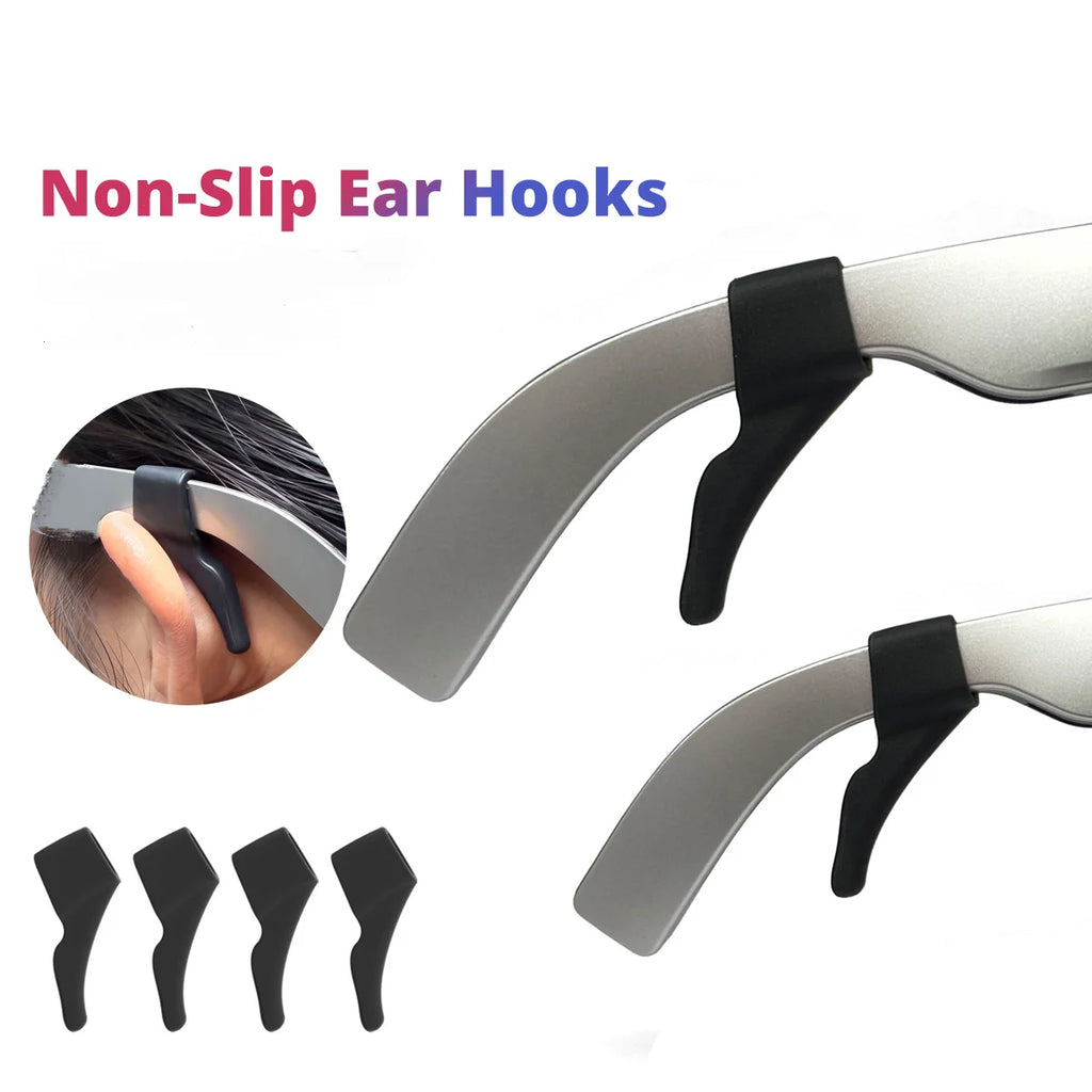 Non-Slip Silicone Ear Hooks for Glasses – 4-Pack | GUUGEI Eyewear Ear Hooks Axl