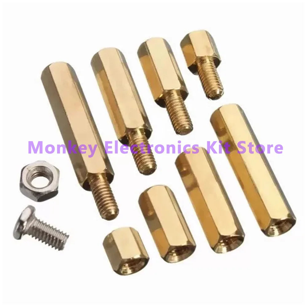 120pcs M3 Brass Standoff Spacer Kit – PCB Hex Pillar Screws & Nuts PCB Standoff Kit Axl