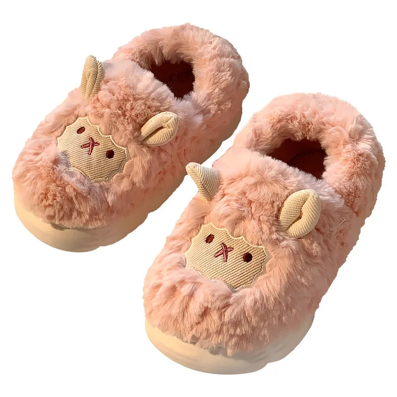 YBQJOO Women's Fuzzy Lamb Slippers | Anti-Slip Winter Indoor Women's Slippers Axl