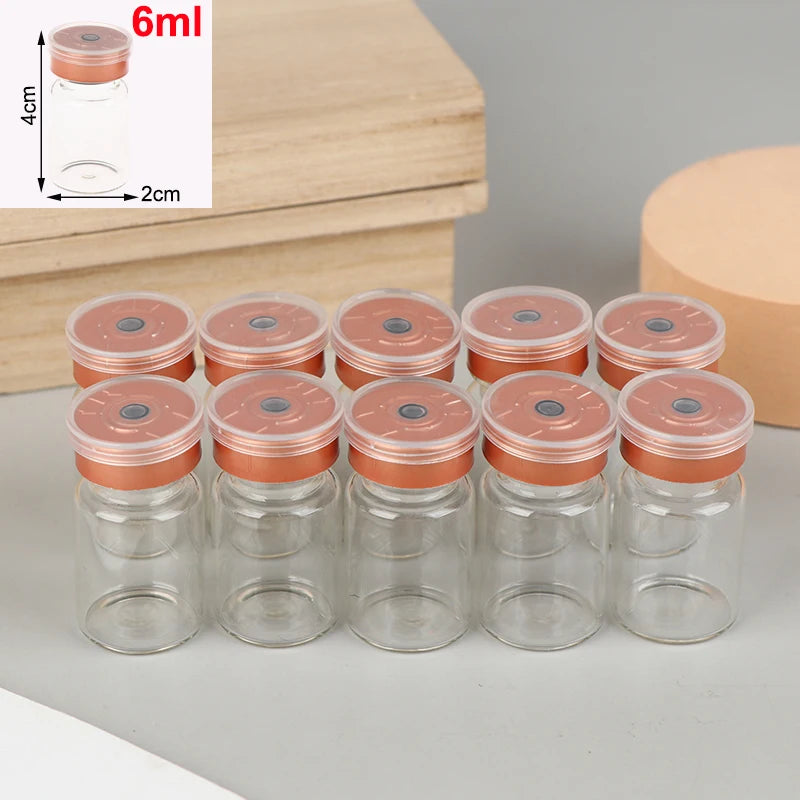 10-Pack Glass Vials with Flip-Off Caps – 3ml 5ml 6ml 10ml Glass Storage Vials Axl 6ML 10Pcs