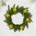 Artificial Spruce Wreath – Yellow Dandelion Farmhouse Décor Artificial Floral Wreath Axl style A 35cm